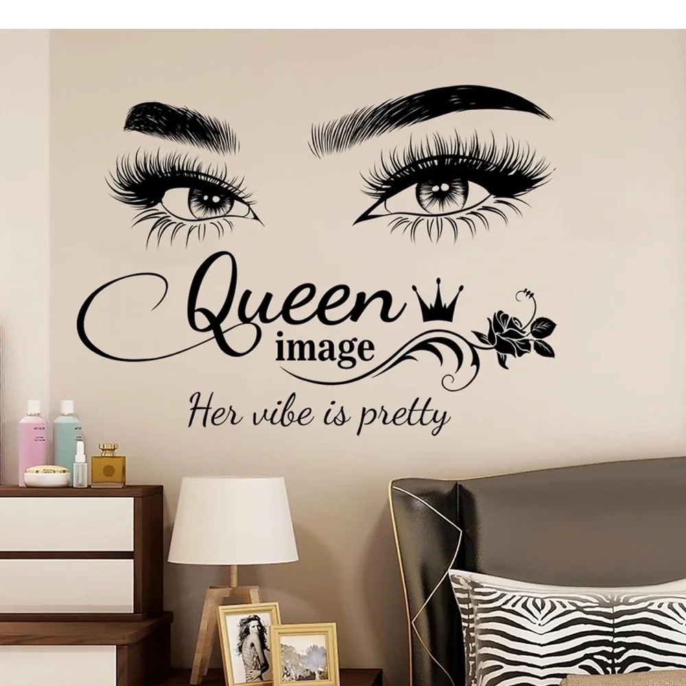 Queen Vibes Inspirational Wall Sexy Eyes Motivational Words Stickers Decoration